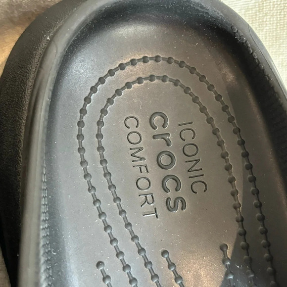 CROCS Sz 11 Classic Crush Iconic  Comfort Chunky Wedge 2 Straps Slip On Slides - Picture 4 of 13